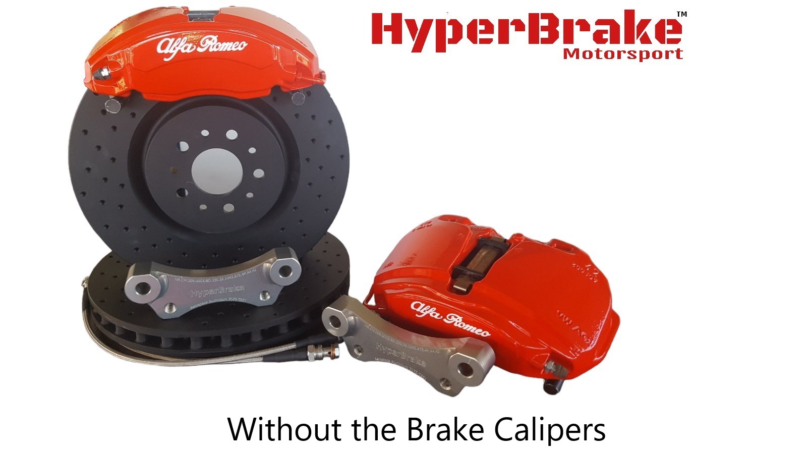 HyperBrake Motorsport Front 4pot Big Brake Kit without calipers for Alfa Romeo 156 for Ate 4pot Calipers from Audi A4 B9 and monoblock brake discs 330x32mm